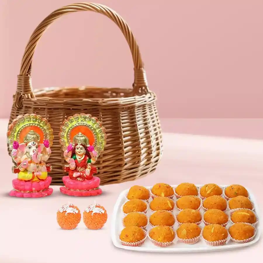 Handcrafted Laxmi Ganesh Celebration Basket