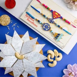Exclusive Family Rakhi Set N Kaju Katli Combo 1