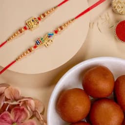 Elegant Rakhi Duo N Festive Sweet Box 1