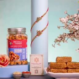 Sacred Rakhis with Sweet N Savory Combo 1