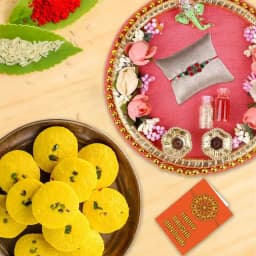 Elegant Rakhi Celebration Set with Haldirams Delight 1