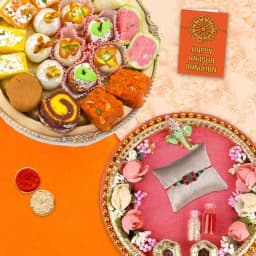 Exquisite Rakhi Gift Set with Haldiram Delicacies 1