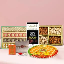 Exquisite Rakhi Gift Set with Gourmet Treats 1
