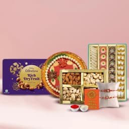 Exquisite Rakhi Gift Set with Haldirams and Cadbury Delights 1