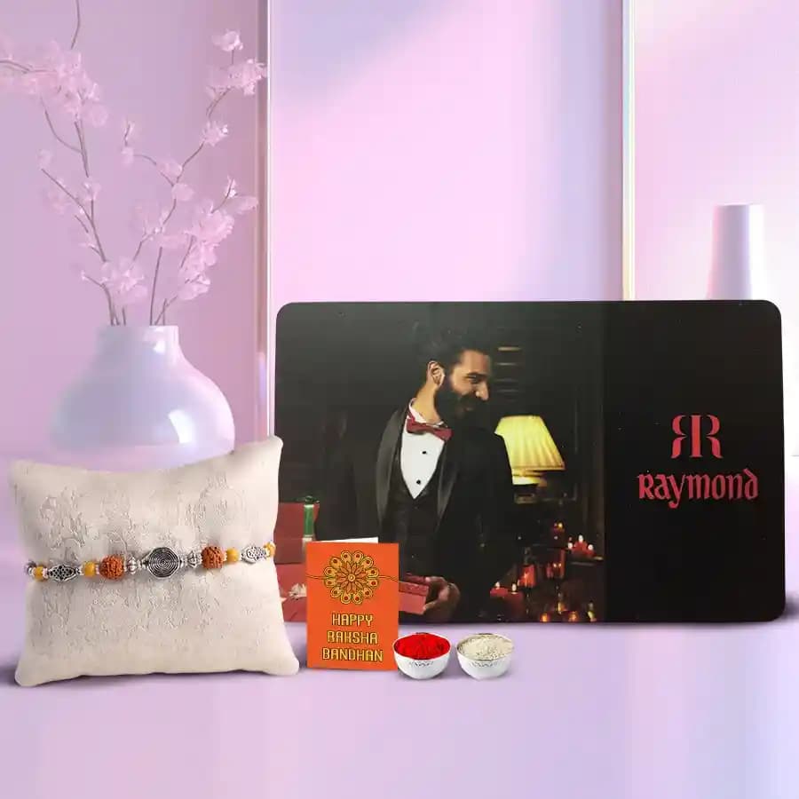 Exclusive Raymond Gift E-Voucher with Rakhi Set