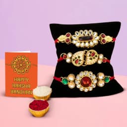 Trios of Love: Rakhi Set with Roli and Chawal 1