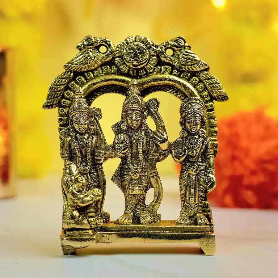 Exquisite Brass Ram Darbar Murti