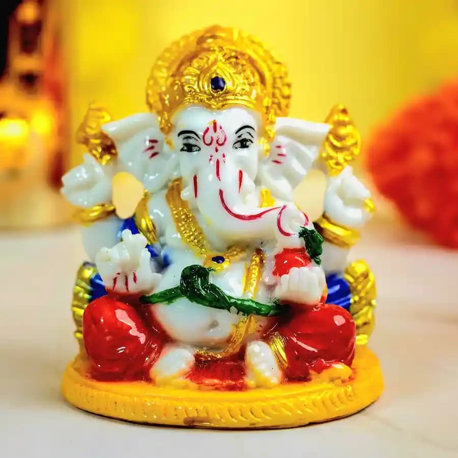 Stunning Marble Abhaya Mudra Ganesha