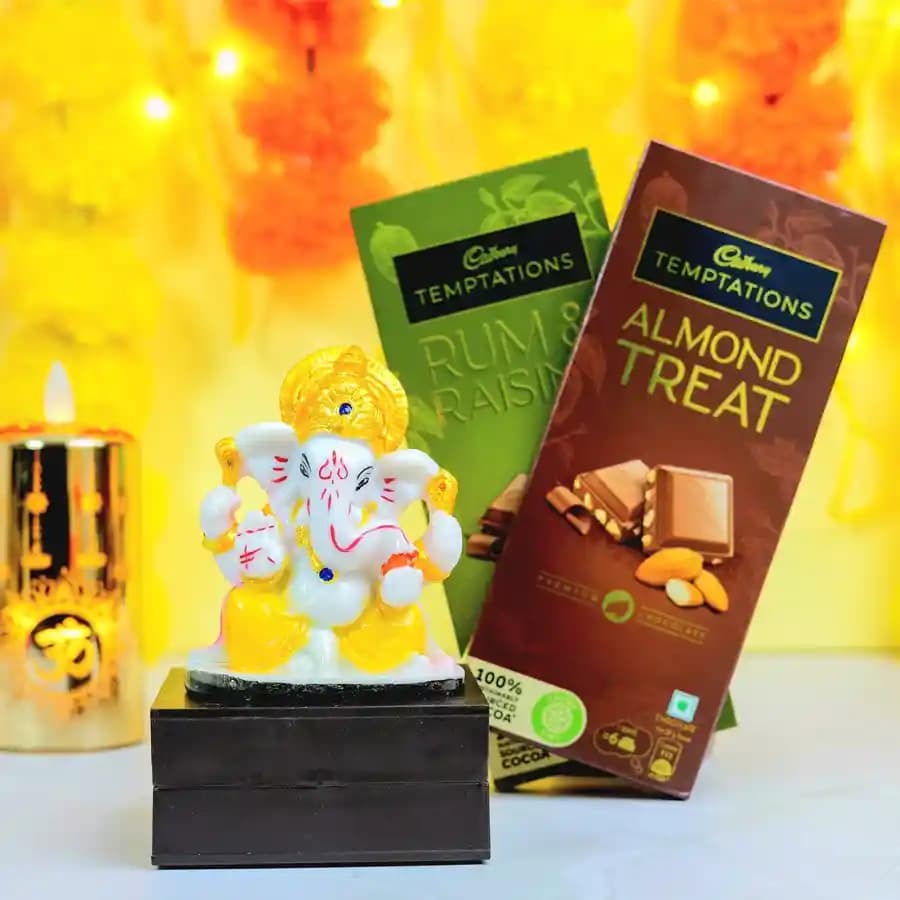 Ganesh Idol N Chocolates Duo