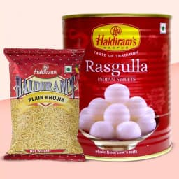 Sweet & Savory Raksha Bandhan Gift Set with Rasgulla and Bhujia 1