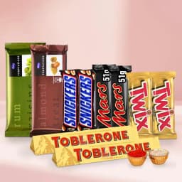 Delicous Chocolate Bars Hamper with free Roli Tilak and Chawal 1
