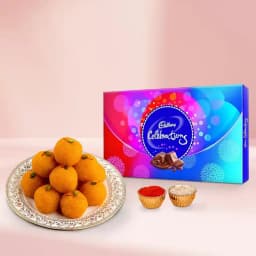 Yummy Combo of Cadbury Celebrations N Haldirams Ladoo 1