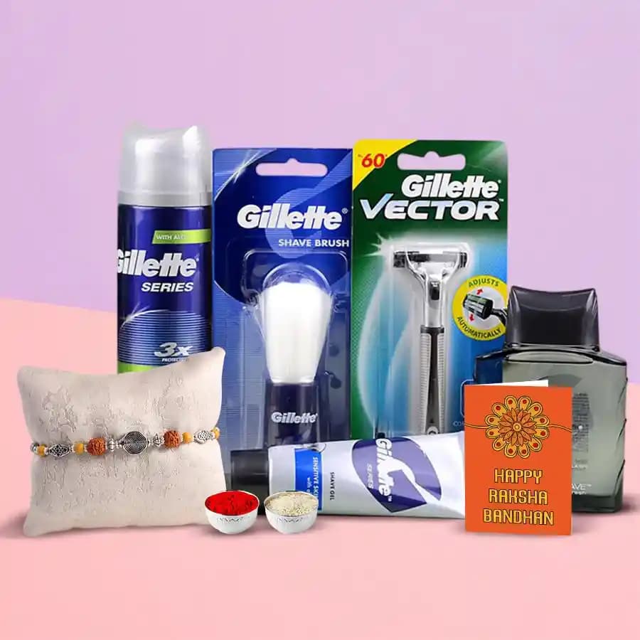 Ultimate Gillette Grooming Gift Set with Rakhi & Traditional Delights