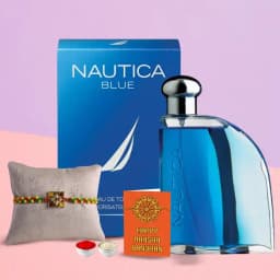 Nautica Blue 100ml perfume with Rakhi and Roli Tilak Chawal 1