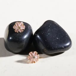 Vibrant Peach Petal Stone Earrings 1