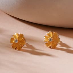 Vibrant Yellow Bloom Ear Jewels 1