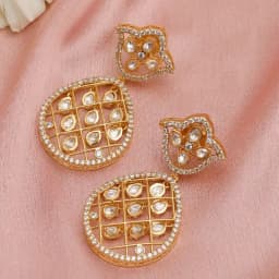 Festive Kundan and Diamond Earrings 1