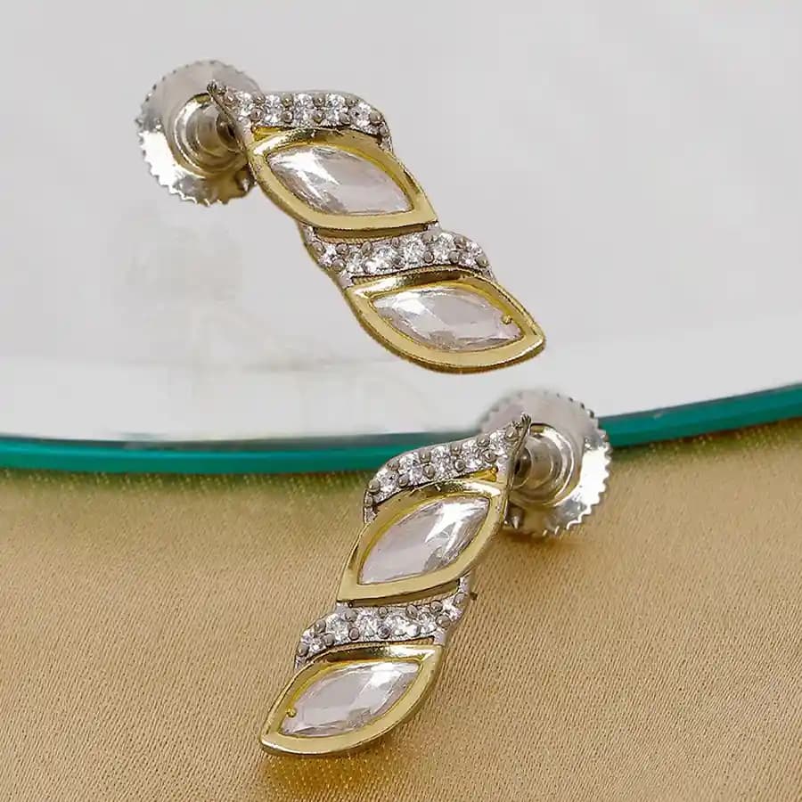 Sophisticated Diamond Accents Boat Earrings