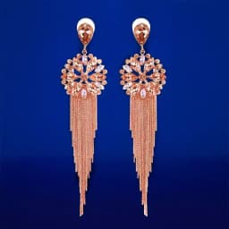 Stylish Crystal Tassel Earrings 1