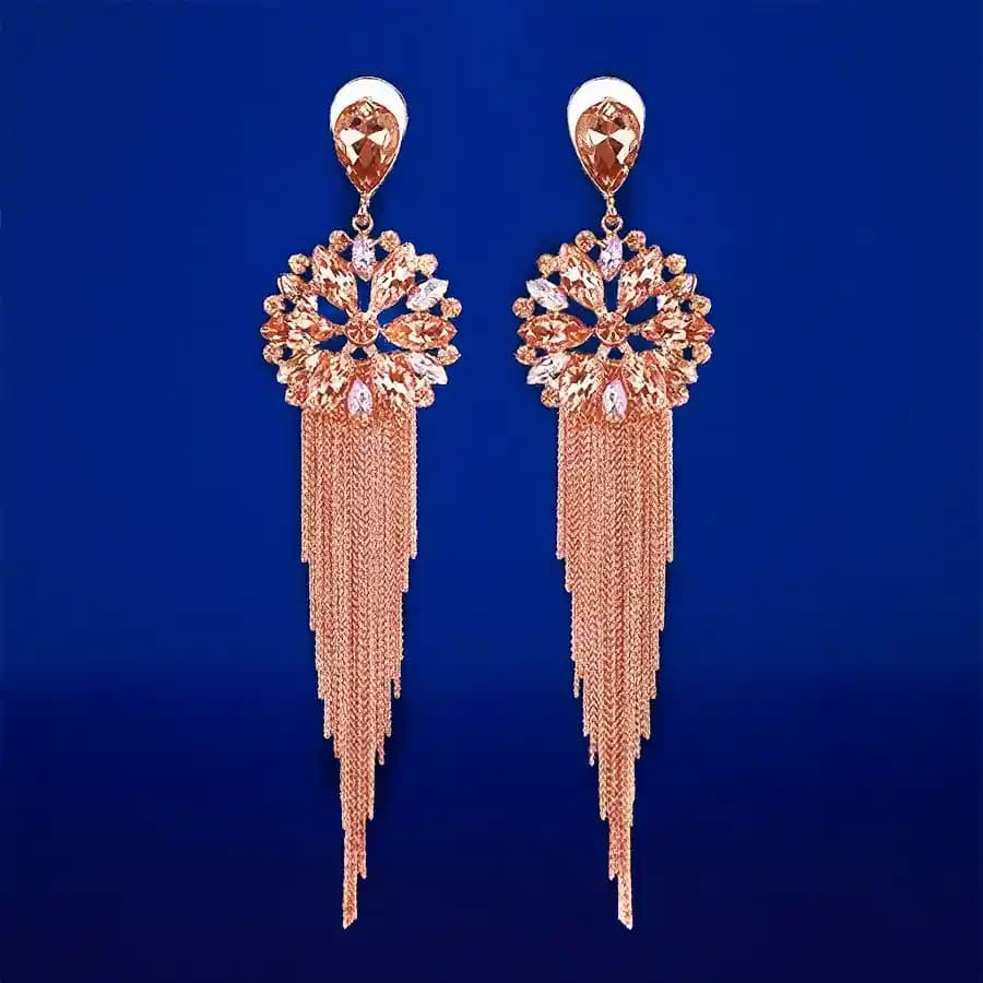 Stylish Crystal Tassel Earrings
