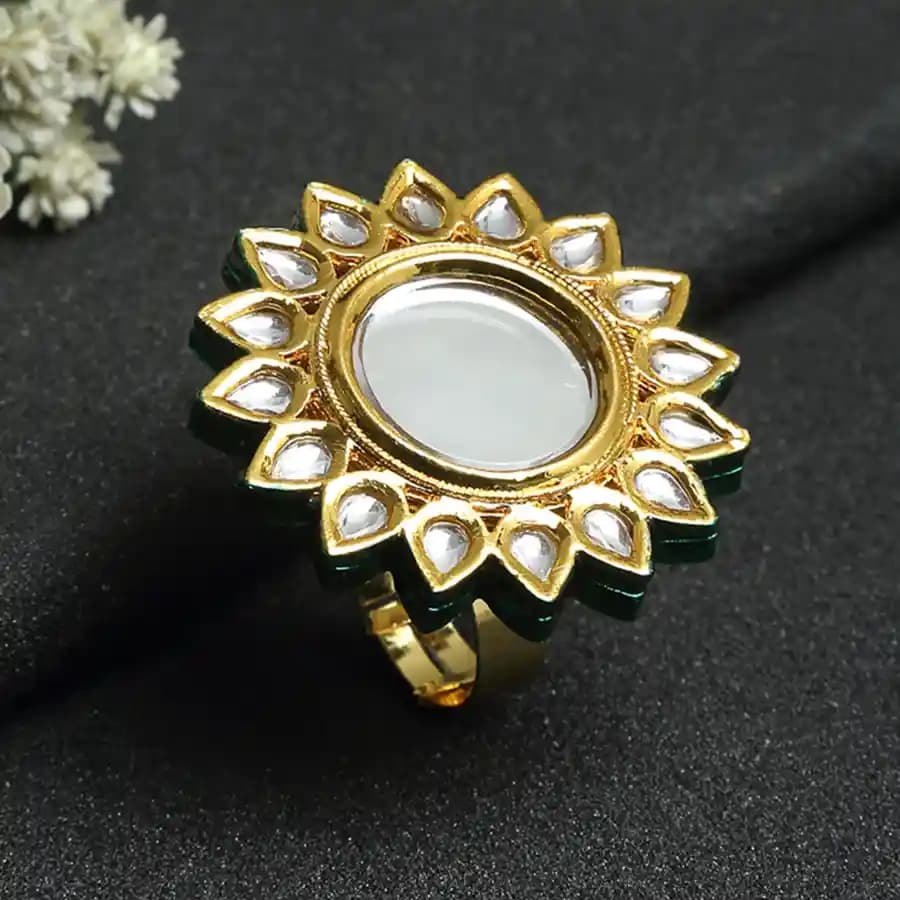 Stylish Kundan Cocktail Ring