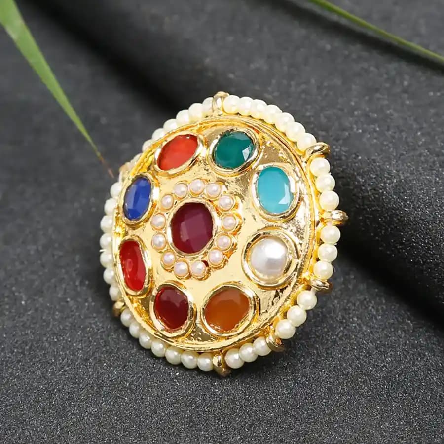 Whimsical Multicolor Kundan Ring