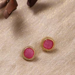 Lovely Kundan Pink Earrings 1