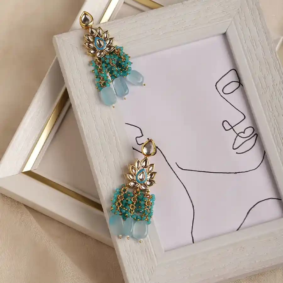 Classic Kundan Hoops