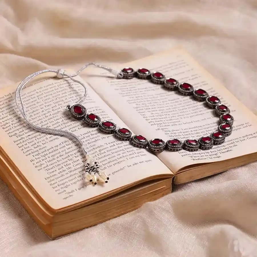 Regal Ruby Kundan Jewelry Piece