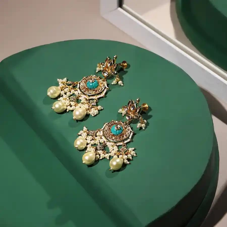 Chic Kundan Statement Earrings