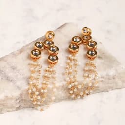 Luxe Gold and Pearl Kundan Earrings 1