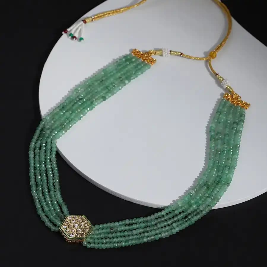 Chic Mint Kundan Fusion Necklace