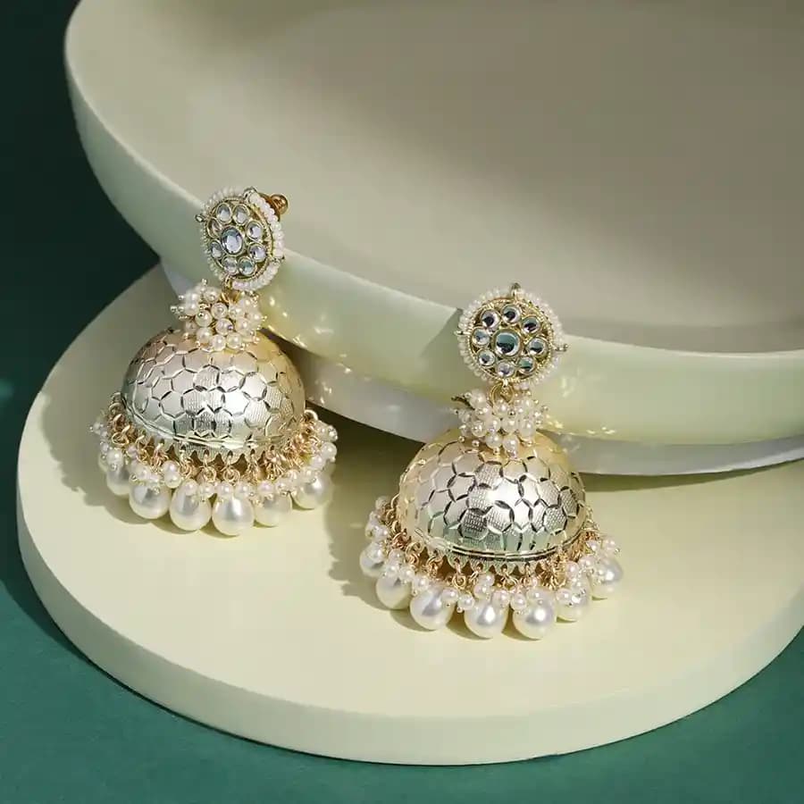 Glamorous Kundan Statement Earrings