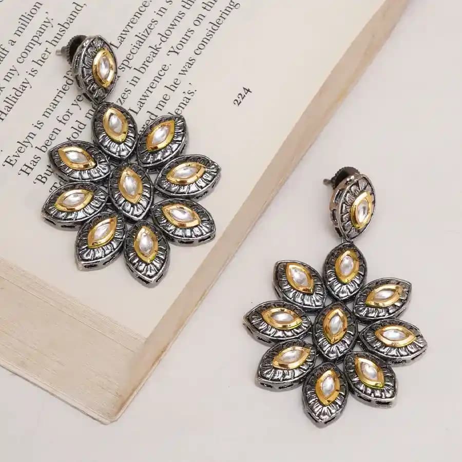 Radiant Dual Tone Floral Studs