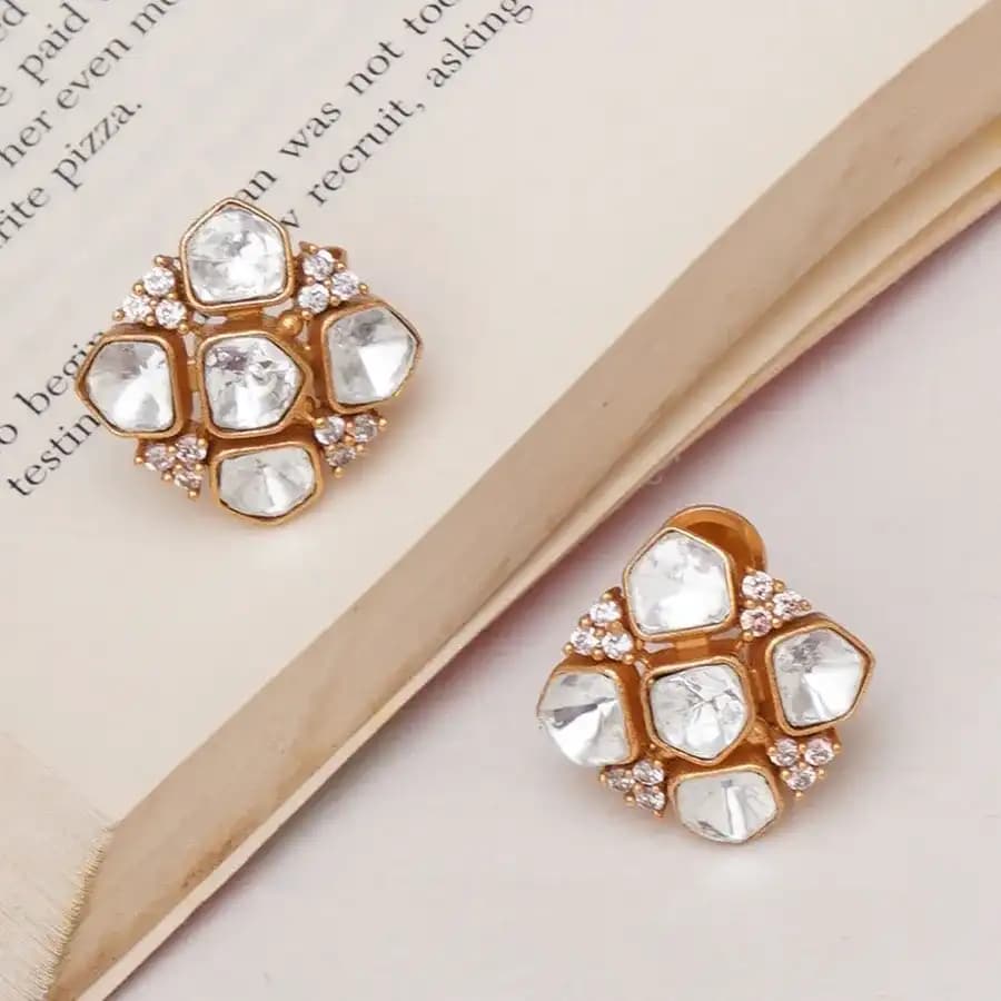 Sparkling Kundan Studs