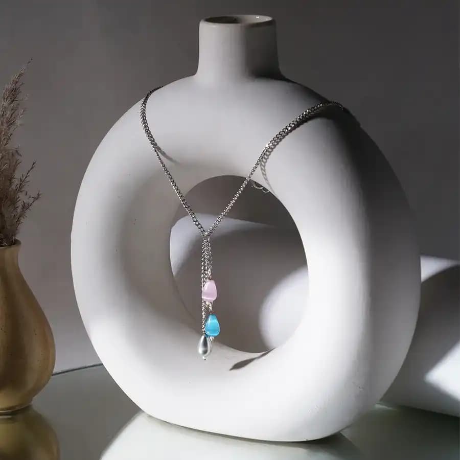 Opulent Pearl Gold N Emerald Necklace