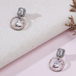 Timeless Rose Gold Stone Earrings 1