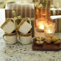 Marvellous Mandore Tea Cups with Katori N Tray Gift Set 1