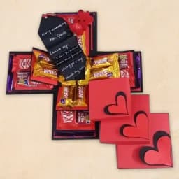 Admirable 3 Layer Explosion Box of Chocolates Teddy n Personalized Messages 1