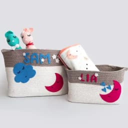 Chic Cotton Rope Baskets Pair 1