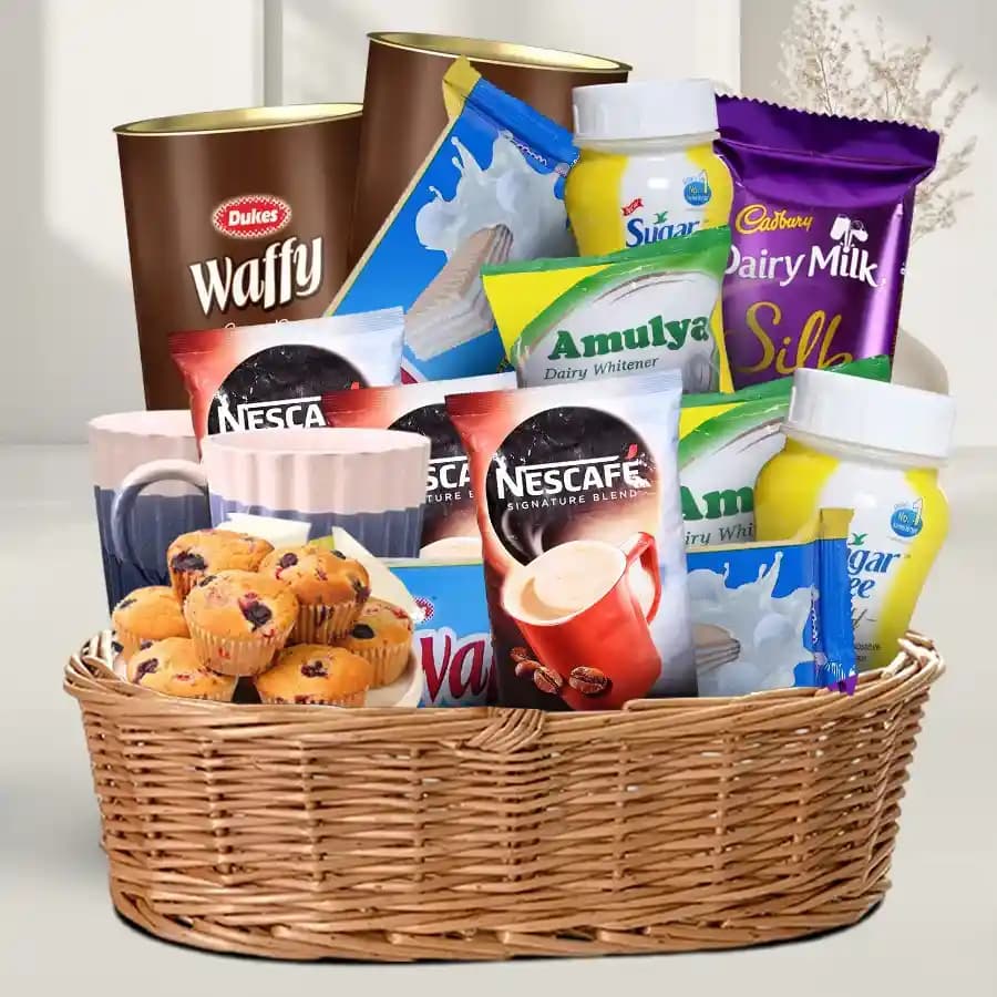 Gourmet Coffee & Chocolate Treat Basket for Him