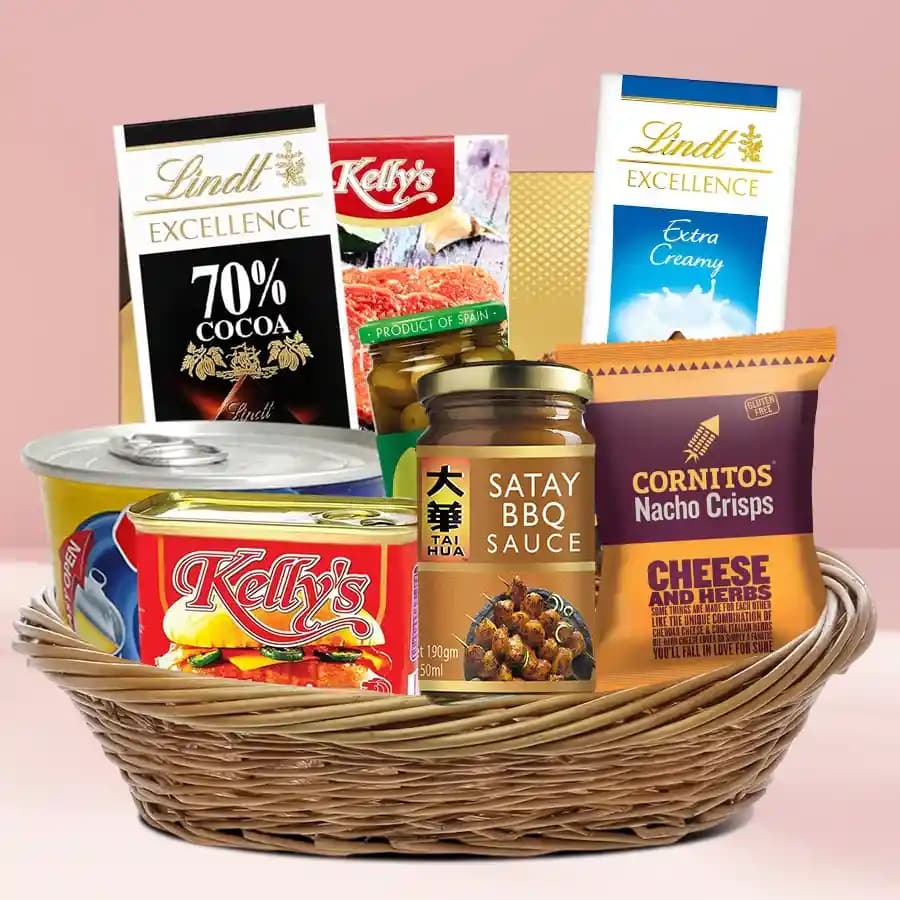 Delightful Gourmet Gift Basket with Frozen Treats