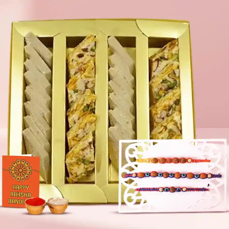 Rudrakhsha Rakhi n Flavoursome Sweets