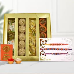 Rudrakhsha Rakhi with Awesome Kaju Sweets 1