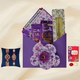 Assorted Cadbury Chocolates with Auspicious Rakhi Envelope 1