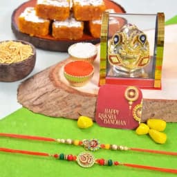 Ganesh N Om Rakhi Delightful Combo 1