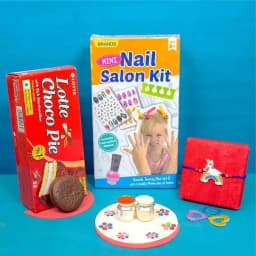 Classic Nail Saloon N Unicorn Rakhi Hamper 1