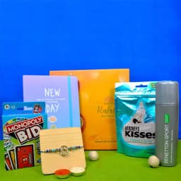 Arresting BMW Rakhi with Cards Games N Assortments Combo 1