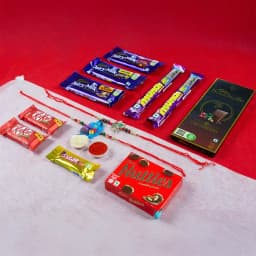 Auspicious Rakhi with Chocolates Combo 1