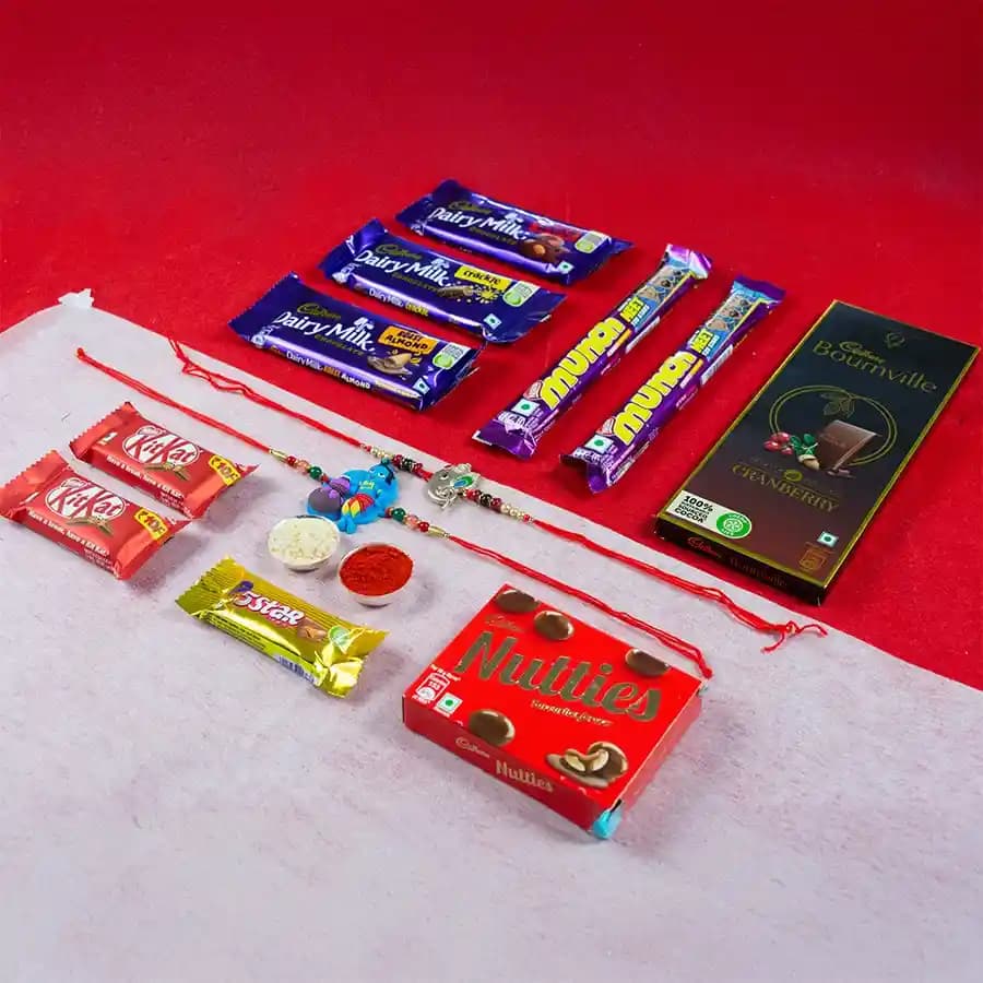 Auspicious Rakhi with Chocolates Combo